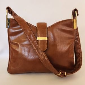 Vintage JR Florida Brown Leather Shoulder Bag
